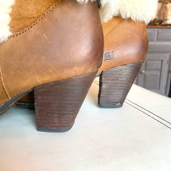 Born Dona Distressed leather and shearling boots sz9 - Picture 7 of 10